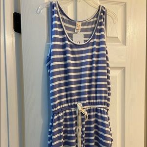 Blue & White Striped Romper